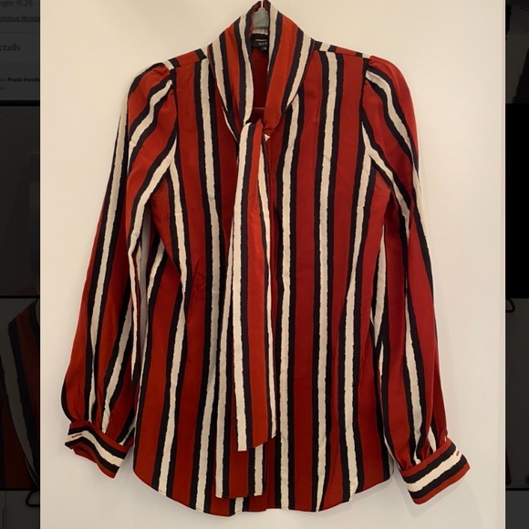 GUCCI 100% SILK STRIPED BLOUSE 😍 - Picture 3 of 9